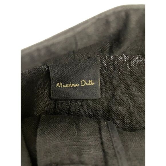 Massimo Dutti Womens Pants EU 34 US 2 Black Wide Leg Linen Trousers 5060/791 NWT - Picture 4 of 9